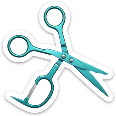 scissors teal  sticker