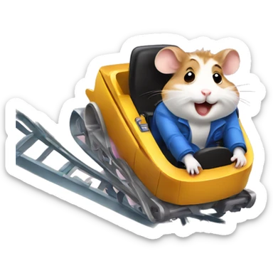 a hamster riding a rollercoaster  sticker