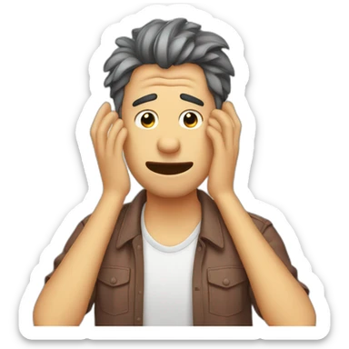 embarrassed man scratching his head sticker