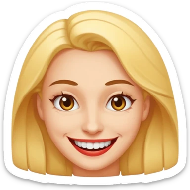 facial Upselling scam women fake sympathetic smile, predatory grin, saccharine smile, smirk sticker