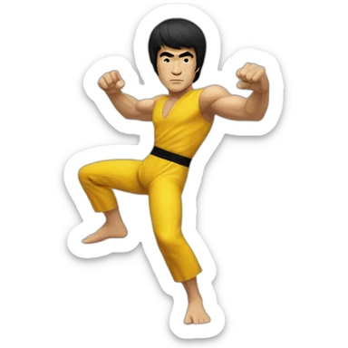 bruce lee side-kick sticker