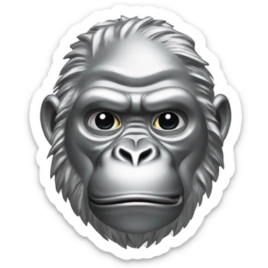 Gorilla made of platinum metal sticker