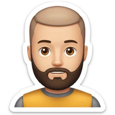bearded man with buzz cut sticker