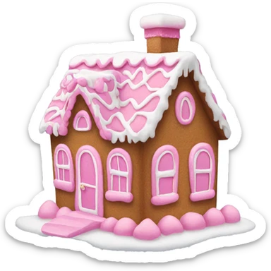 Pink gingerbread house sticker
