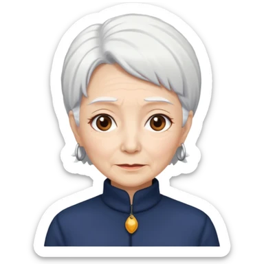 manga femme agée cheveux blanc sticker