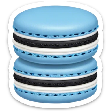 Blue-black-white macaron sticker
