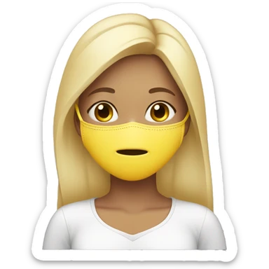 The-girl-puts-a-mask-on-her-face sticker
