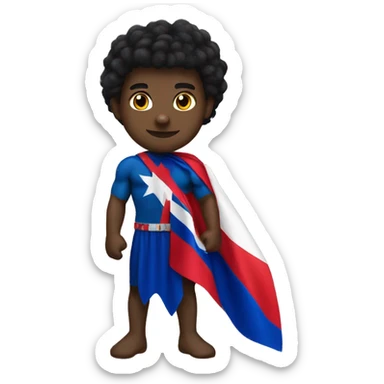 black Haitian superhero with Haitian flag headband sticker