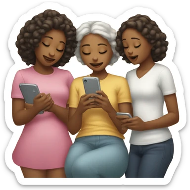 3 sisters texting eachother  sticker