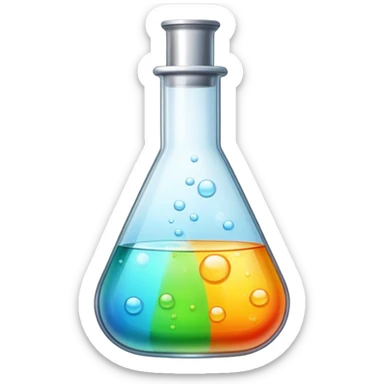 flask of bubbling chemicals sticker