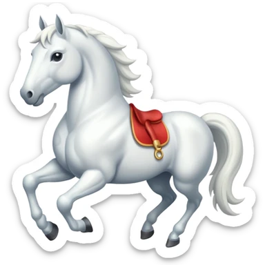 White horse emojis sticker