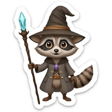 raccoon witch anthro sticker