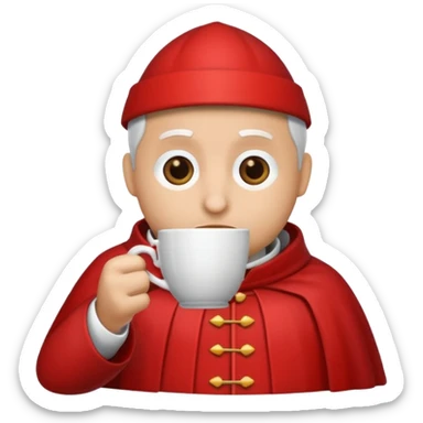 cardinal a cup of coffee sticker