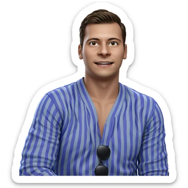 smiling boy in sunglasses sticker