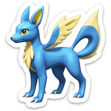 Manectric-Electrike-Lugia-Umbreon-Draco-Fakémon-hybrid-creature (full body), 4 legs sticker