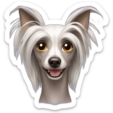 scared Chinese Crested sticker