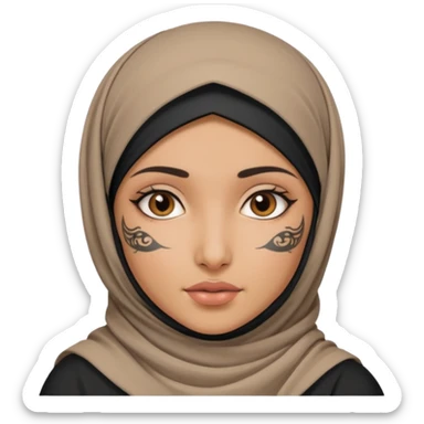 arab ancient GIRL with tatooed and hijab  sticker