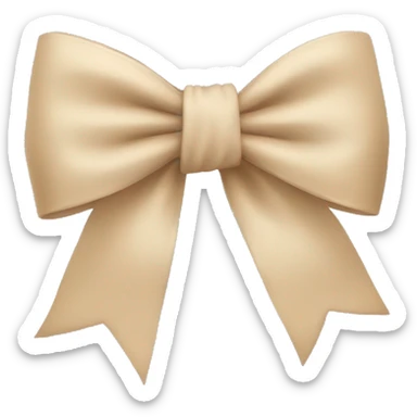 A beige bow sticker