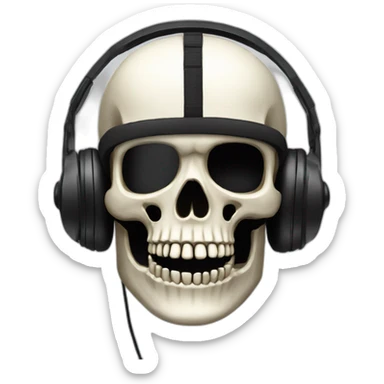 Military Skeleton mask with a long black mask underneath it and headset with a microphone sticker