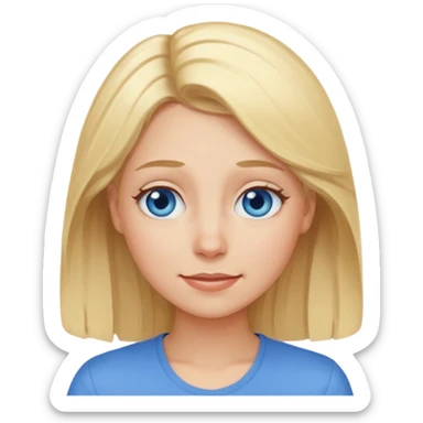 I am a women, tired and Happy at the Same time. Blond, petite with blue eyes  sticker