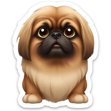 brown pekingese dog sticker