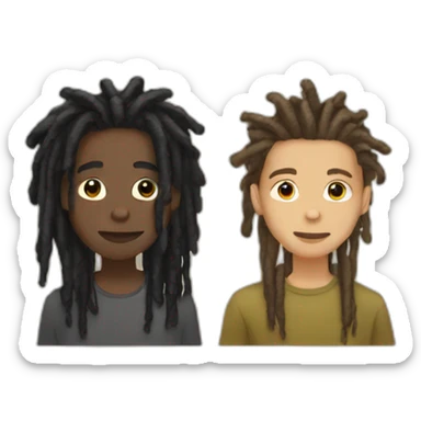 Black friends two boys with dreads sticker