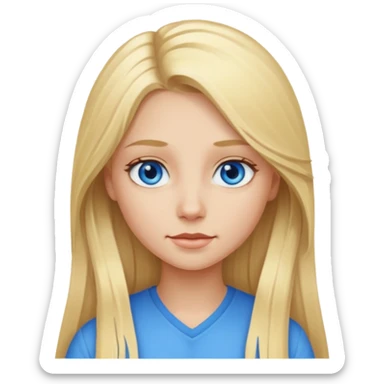 Blonde girl with long hair sticker