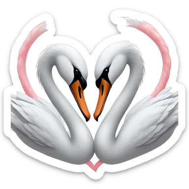 two swans acing each other forming a heart sticker