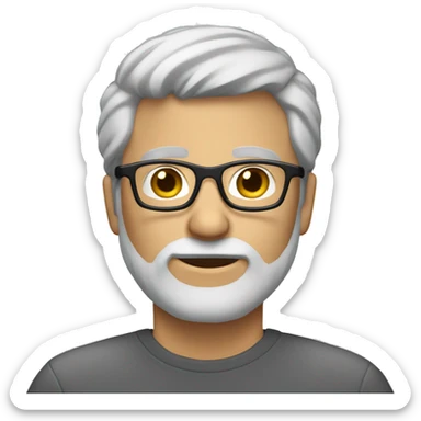 White male, mid 40, with blind to gray hairs. A bit of beard. Glasses.  sticker