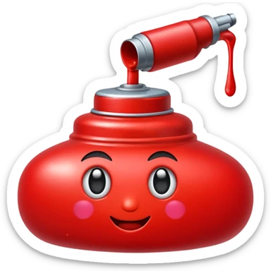 A red spray paint emoji sticker