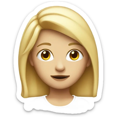 blond girl squinitng in distance sticker