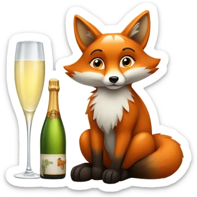 fox with prosecco sticker