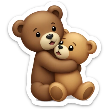 teddy bear kissing another teddy bear sticker