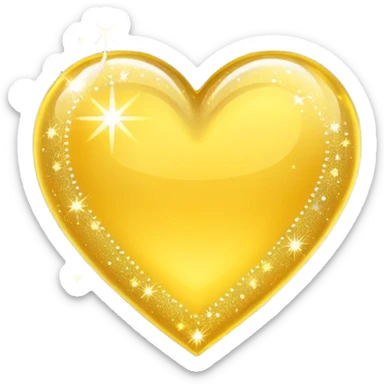 yellow heart with sparkles sticker