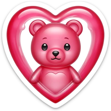 pastel pink jelly bear heart jelly red kawaii sticker