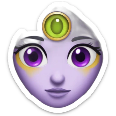 majestic godly violet iris eyeball serious intense symmetrical knowledgable sticker