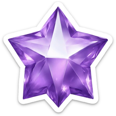 purple diamond star, silver margins sticker