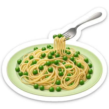 Spaghettini with some peas sticker