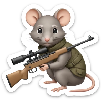 a rat aiming down a sniper rifle sticker