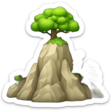 mountain with geen trees sticker