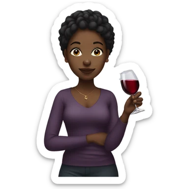 Black girl holding a glass of wine  sticker
