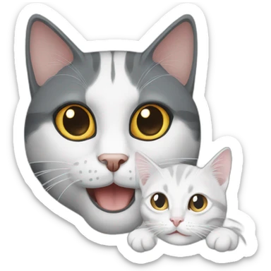 Calicut cat and White Grey cat sticker