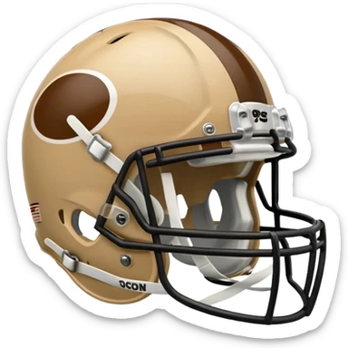 College football player helmet in light tan color  sticker