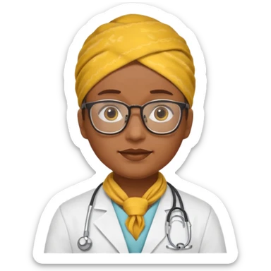 glasses doctor with yellow bandanna sticker