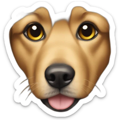 messy fur mixed breed brown eyes full yellow dog sticker