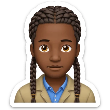 Boneco masculino negro com trança sticker