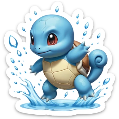Squirtle with water splash sticker
