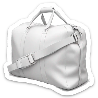 all white duffle bag with white strap sticker