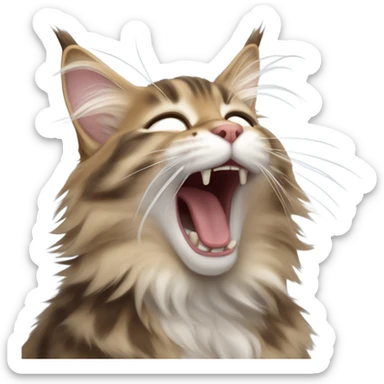 cute yawning Mainecoon sticker