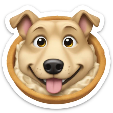 Un chien qui mange de la pâté  sticker